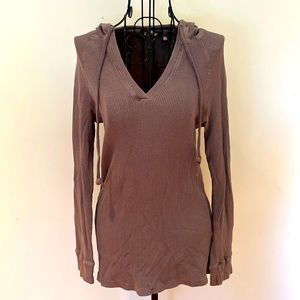 True Grit khaki waffle Henley top